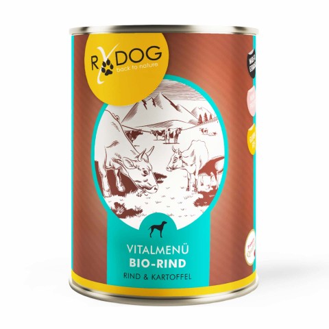 RyDog Vital Menu Organic Beef (Vitalmenü Bio-Rind) 400g (6 Piece)