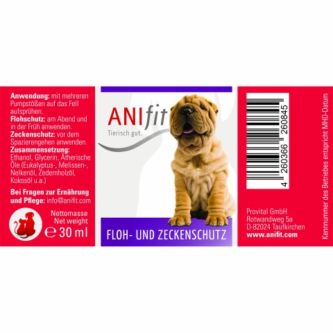 Cat Dog Supplements Flea and Tick Protection (Floh- u. Zeckenschutz) Set 100+30ml 1 Piece -2- Anifit