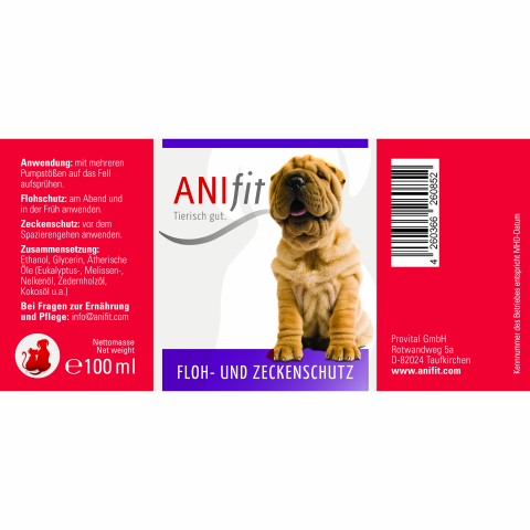 Cat Dog Supplements Flea and Tick Protection (Floh- u. Zeckenschutz) Set 100+30ml 1 Piece -3- Anifit